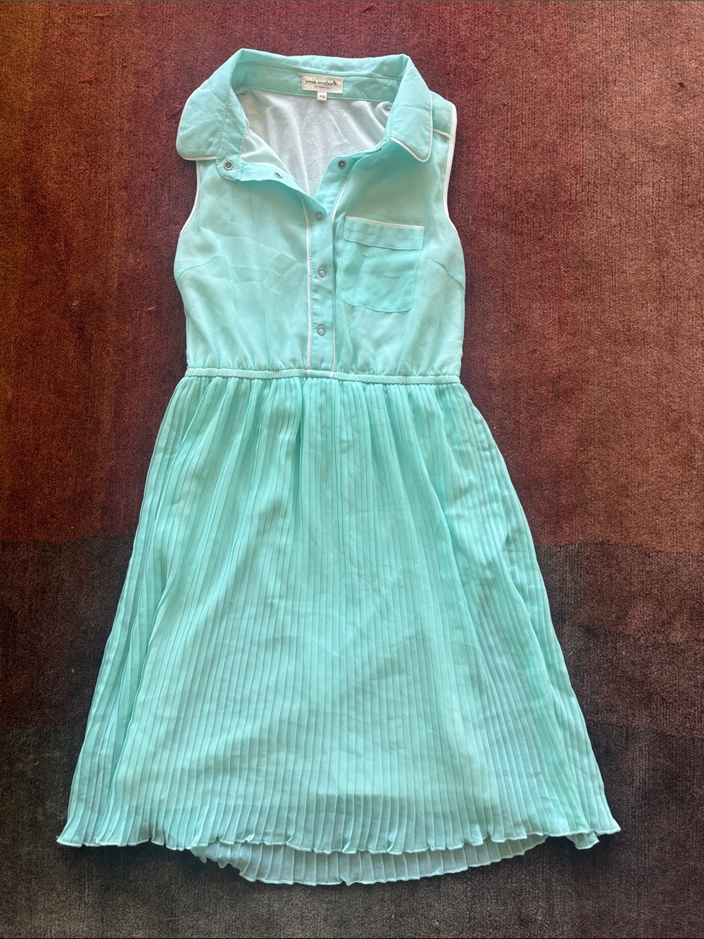 New - Sleeveless Pleated Mint Green Mia Melon Dress - Sz XS
